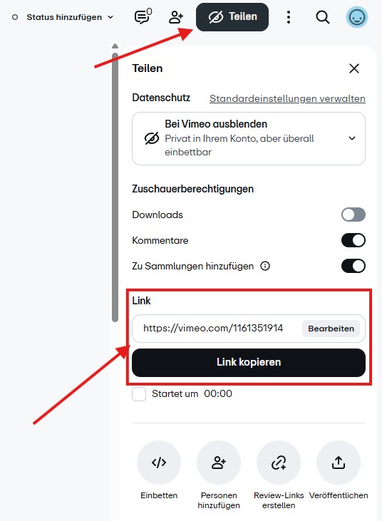 Artikel-Vimeo-Integration