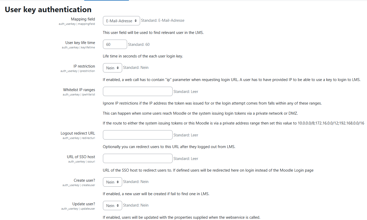 Plugin User key authentication 1